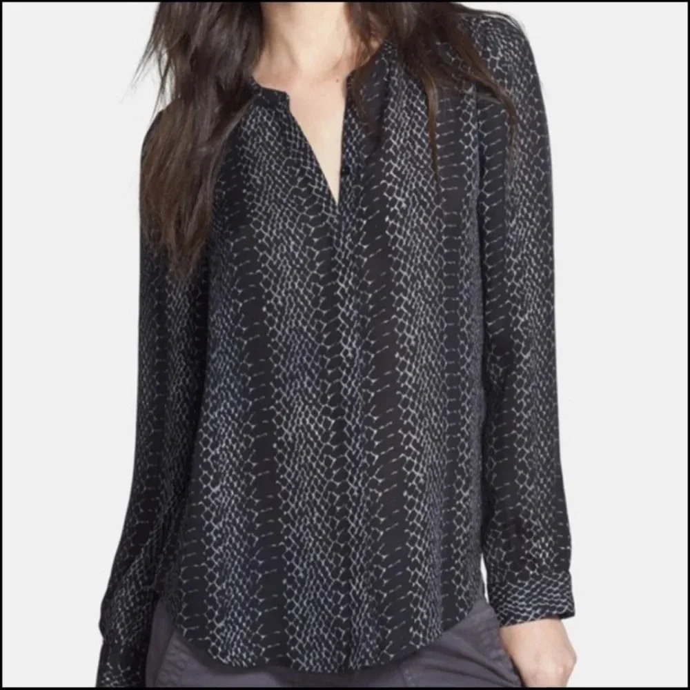 Joie Silk Snakeprint Button Down